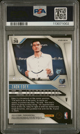 2024 Panini Prizm Zach Edey #249 Rookie /20 Variation Bronze Fast Break PSA 9